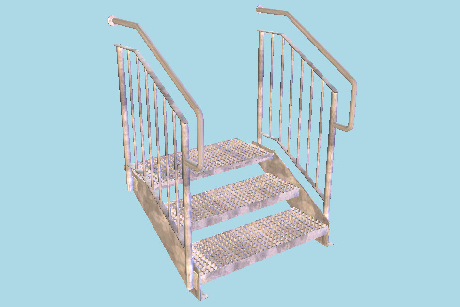 Small Iron Stairs 3d model