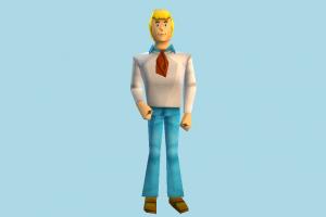 Fred male, man, people, human, character, cartoon, lowpoly