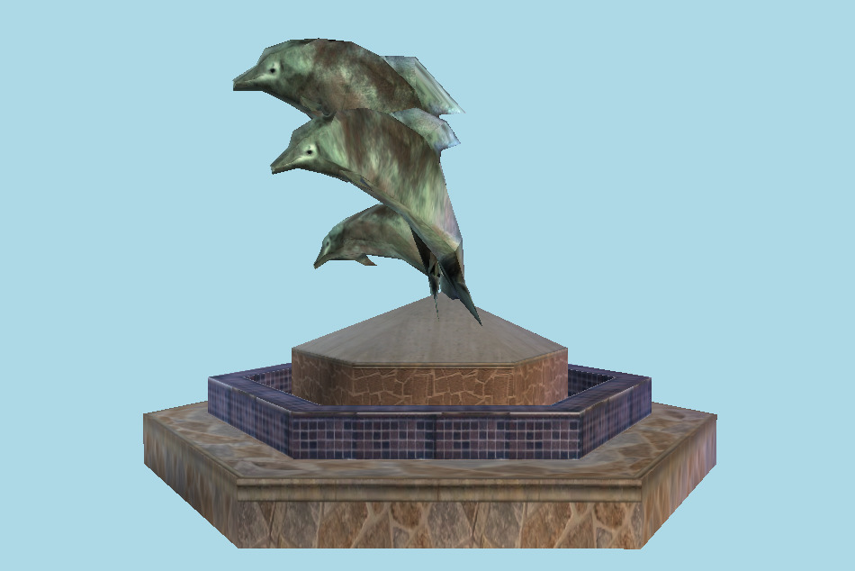 Dolphin Fountain 3d model