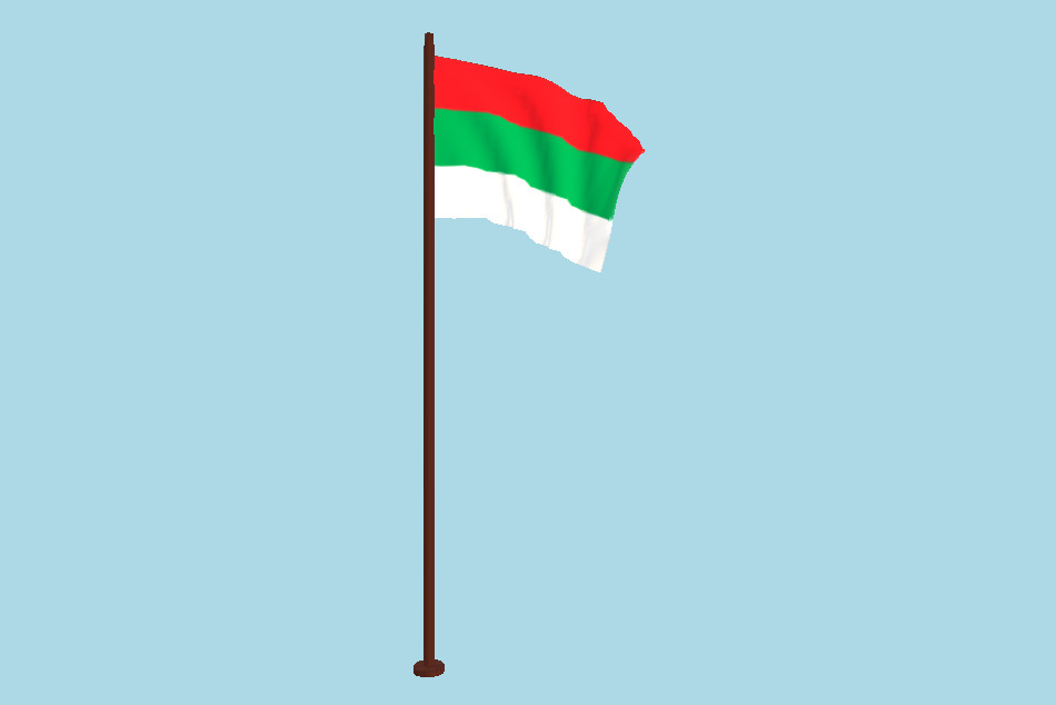 Bulgaria Flag Animated FBX Free Download 3d model