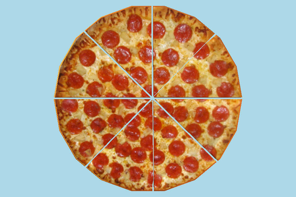 Pizza Pepperoni Sliced 3d model