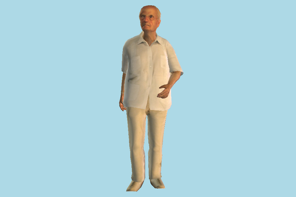 Old Man Posture 3d model
