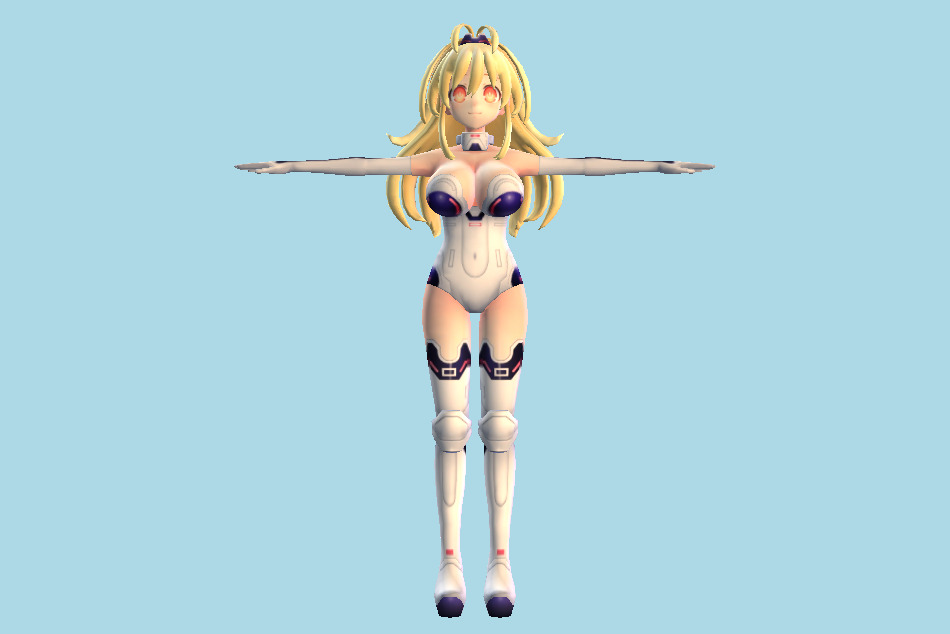 Hyperdimension Neptunia Re Birth 1 Yellow Heart Girl 3d model