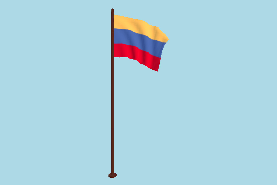 Armenia Flag Animated FBX Free Download 3d model