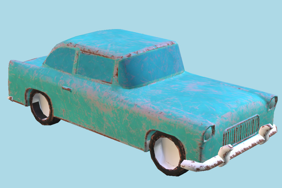 Old Car Toy 3d model