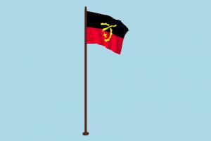 Angola Flag Animated flag, animated, fbx, free