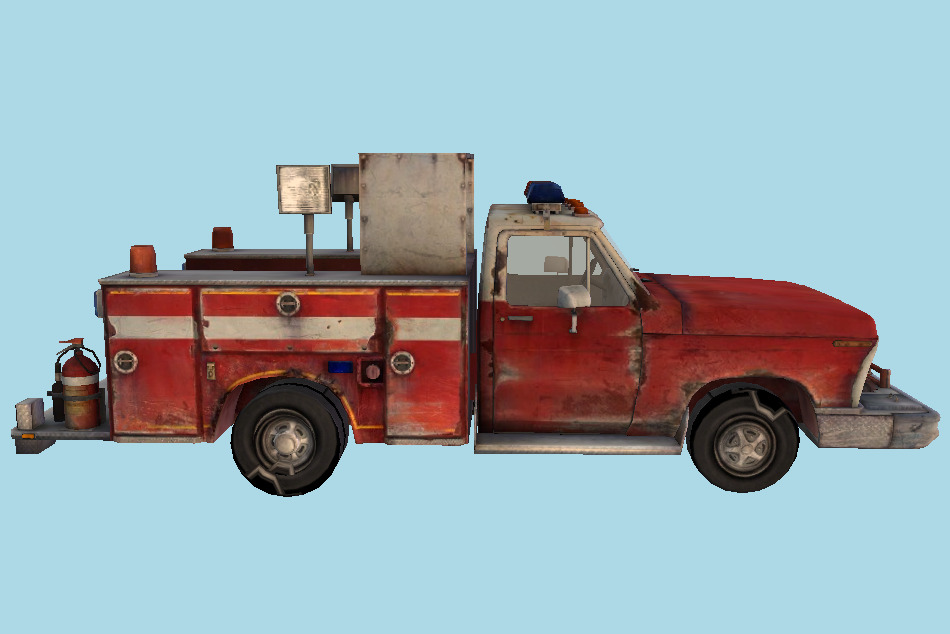 Pickup Fire Truck 3d model