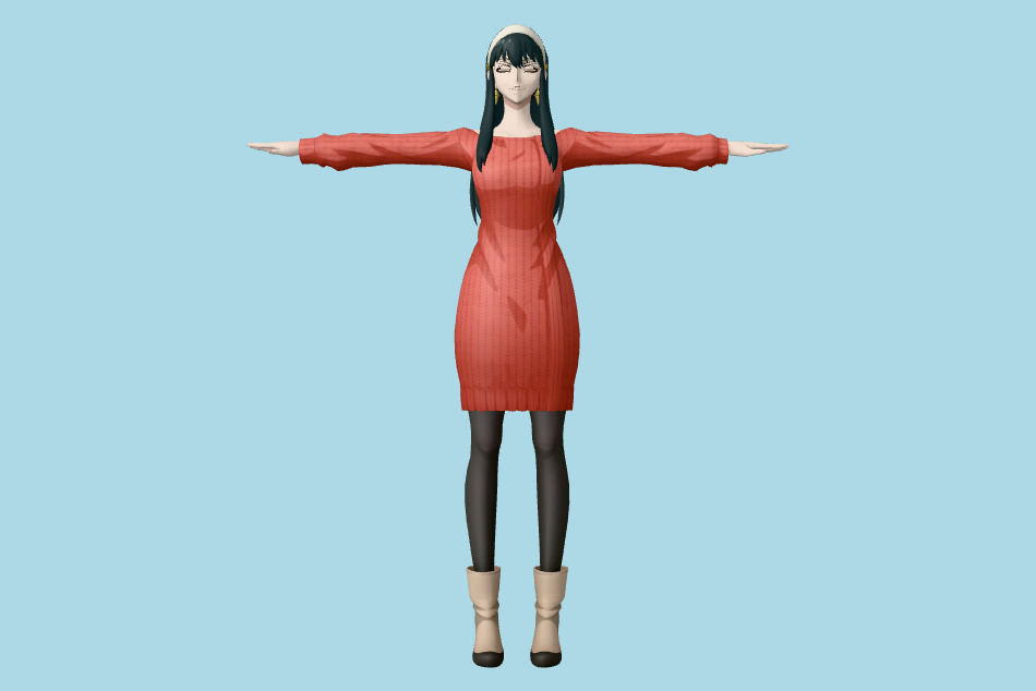 SpyXAnya: Operation Memories - Spy X Family - SpyX Yor (Red Sweater Dress) 3d model