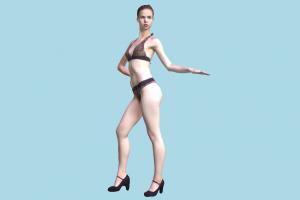 Swimsuit Girl scanned-model, scanned, girl, style, archviz, white, beauty, young, sale, leopard, sport, swimsuit, pretty, brunette, woman, lady, female, sexy, fashion, posing, human, people, character, skinny