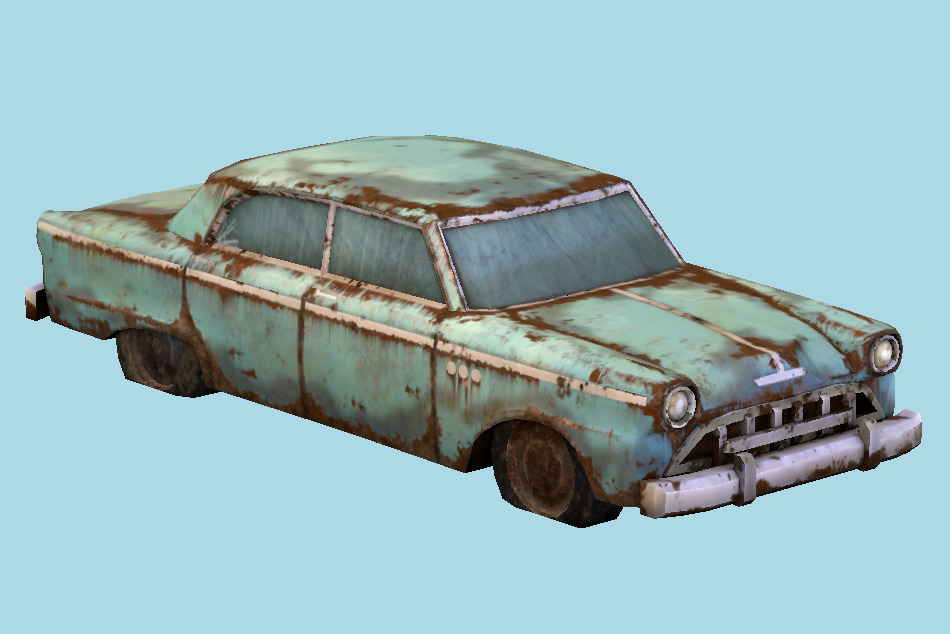 Old Rusty Car 3d model