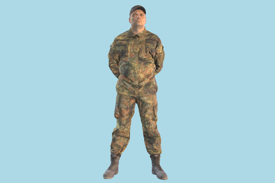 Military Army Man in Uniform 3d model