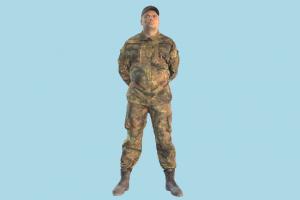 Army Man scanned-model, army-man, soldier, army, man, white, people, german, uniform, camouflage, character, military, war, male, human, character
