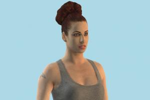 Woman scanner-models, volleyball, runner, woman, sports, skirt, tanktop, female, girl, people, human, character