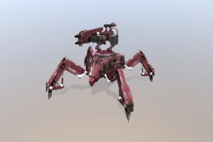 Spider Robot humanoid, gaming, animals, wild, mammal, mecanical, spiders, 3d-art, fantasycreature, weapon, character, cartoon, 3d, low, poly, animation, robot, rigged