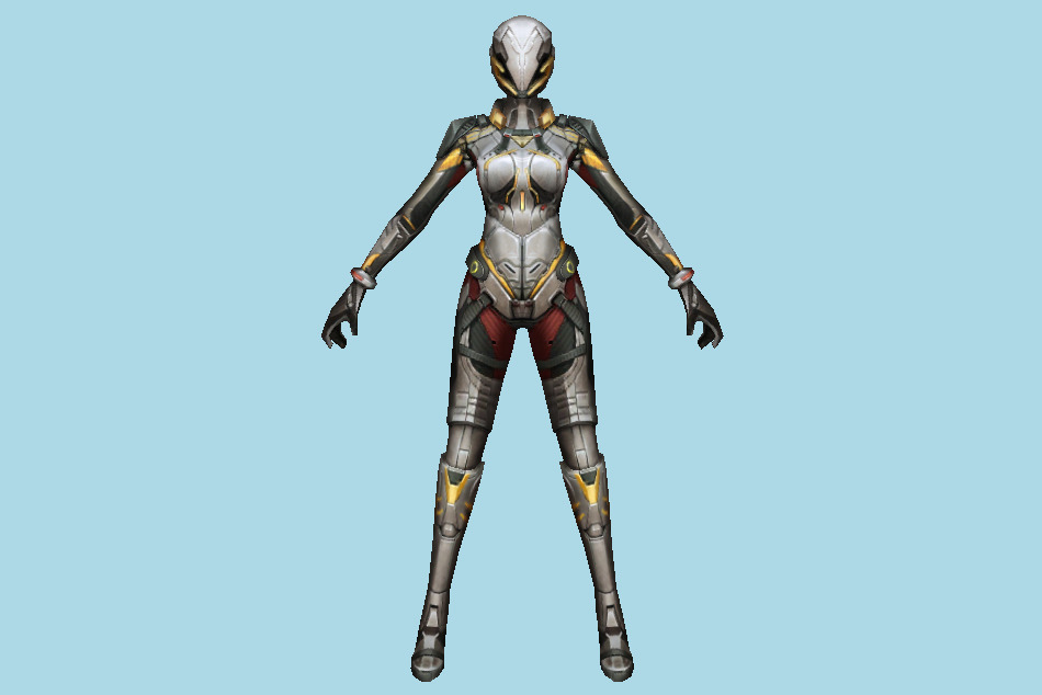 Robotic Mecha Wonder Scifi Woman 3d model