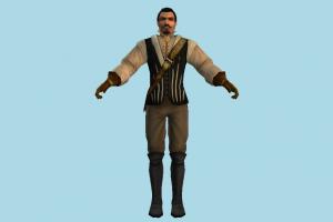 Man officer, man, male, people, human, character, cartoon, lowpoly
