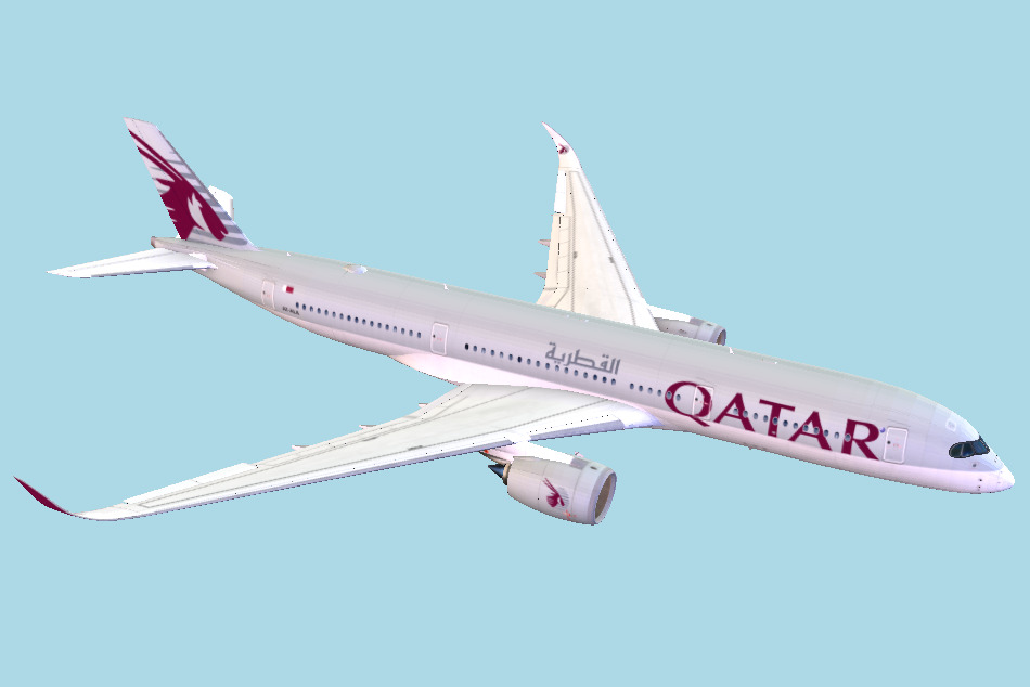 Qatar Airbus Plane A350 3d model