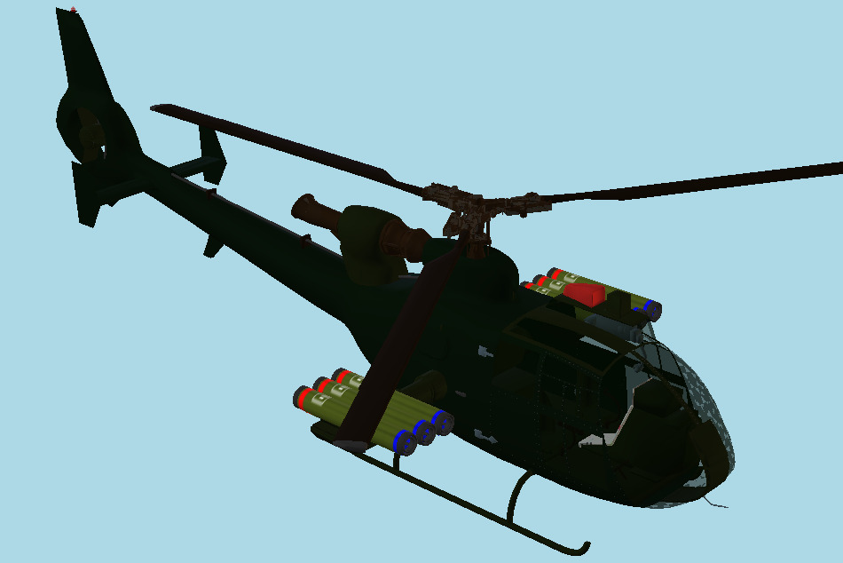 Gazelle anti-armour Helicopter 3d model