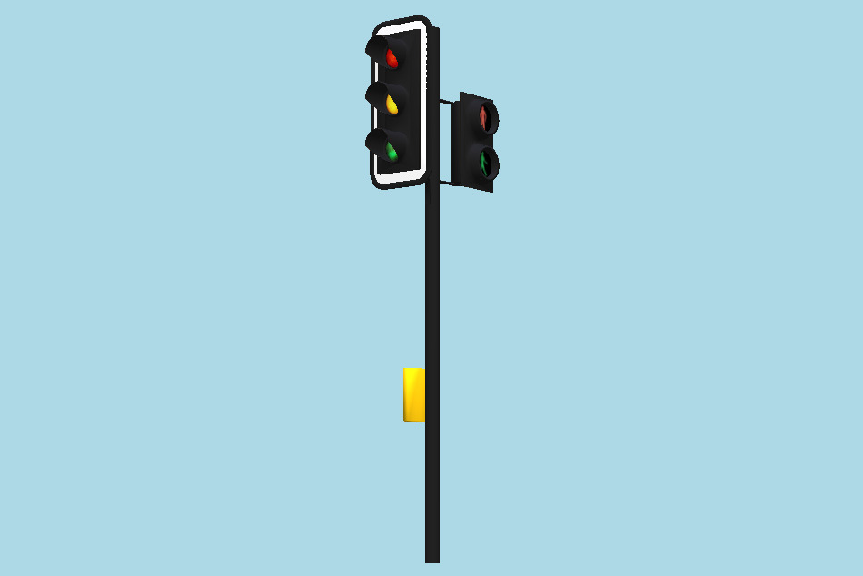 Single Traffic Light Walk 3d model