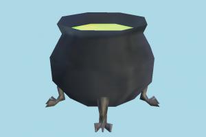 Witch Pot halloween, witch, pot, cooking, cartoon, lowpoly