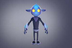 Alien Character | A-pose cartoony, emilie, stabell, neutral, maya, zbrush