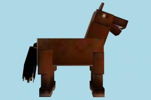 Horse Low-poly Minecraft, horse, animal, low-poly