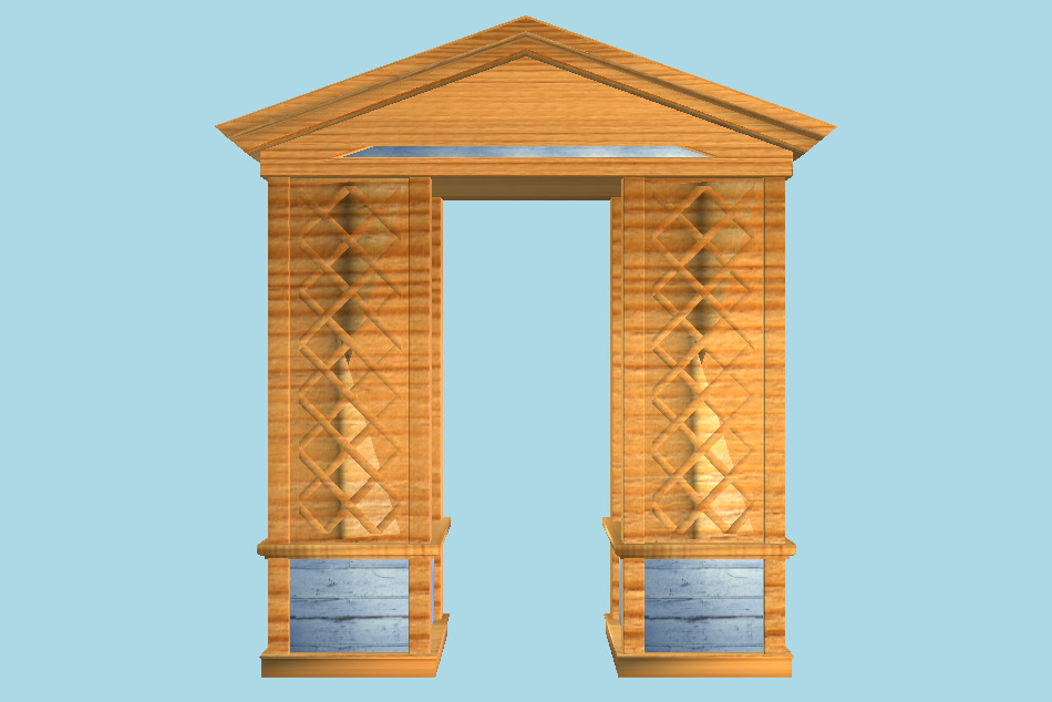 Wood Arbor Gate 3d model