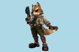 Brawl Fox Standing animal-character, character, cartoon, fox