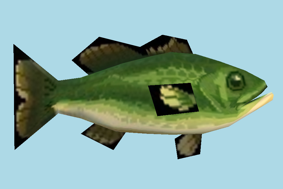 New Leaf Black Bass Fish 3d model