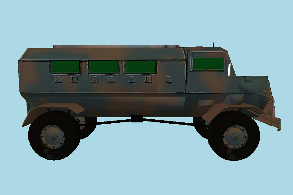 Armoured Vehicle Military Car 3d model