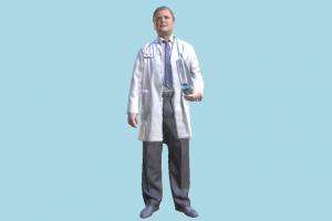 Doctor scanned-model, scanned, doctor, man, male, hospital, realistic, uniform, surgery, medical, character, posing, human, people