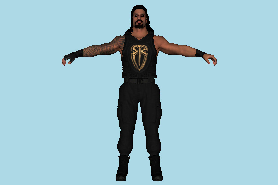 Roman Reigns WWE 2K17 Man Wrestler Superstar 3d model