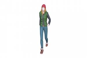Female 10 people, woman, peoples, poly-art, character, low-poly