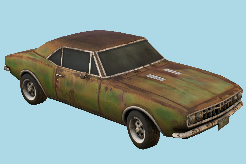 1960s Rusty Car 3d model
