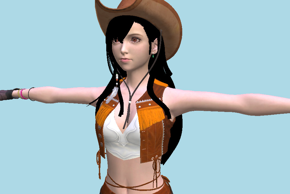 DFFNT mod FFVII Remake Cowgirl Tifa outfit (Credit