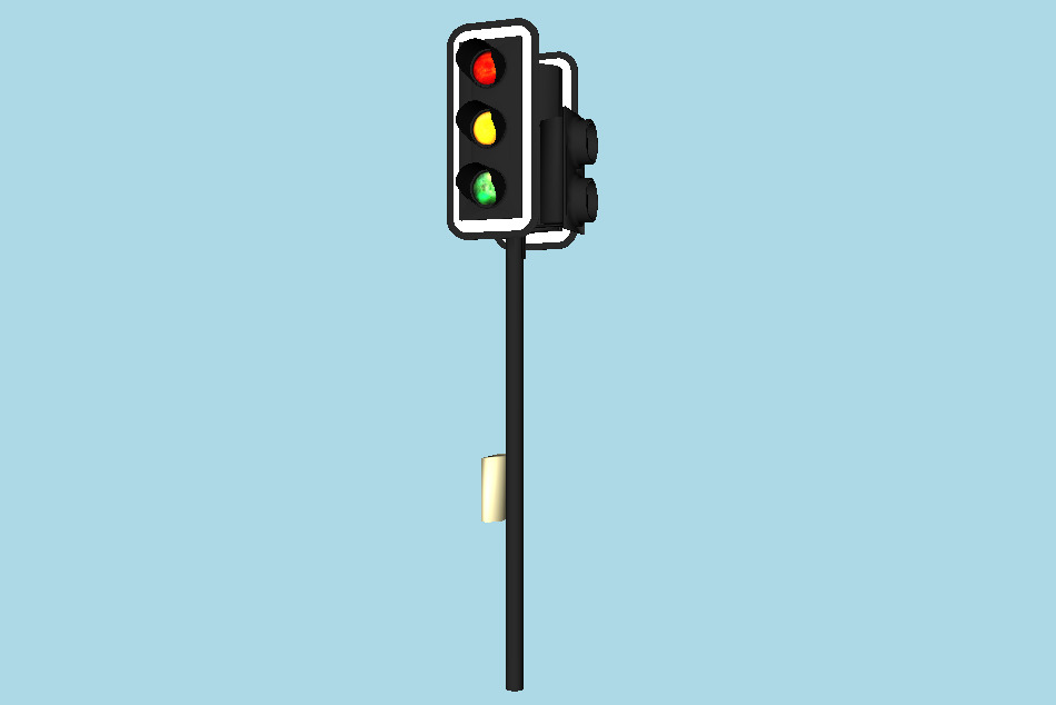Double Traffic Light Walk 3d model