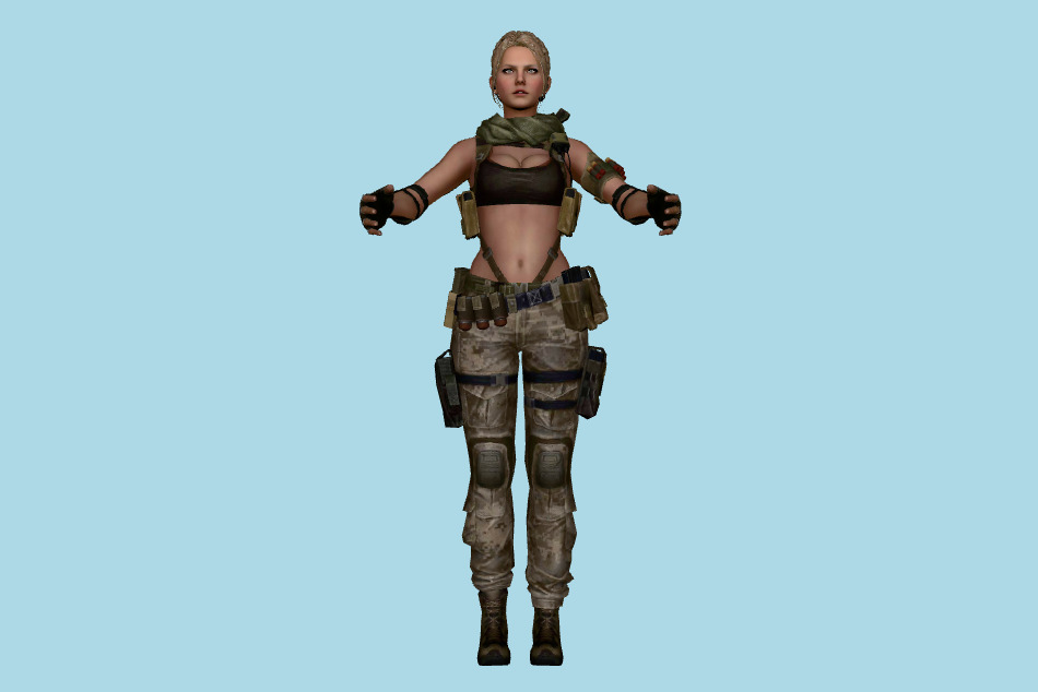 Sudden Attack 2 Female Red 3d model