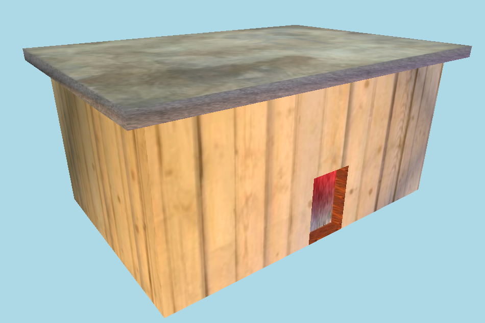 Wood Basic Building 3d model