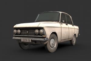 Moskvich 408 european, sedan, soviet, saloon, rusty, compact, russian, moskvich, soviet-union, vehicle, gameasset, car, gameready