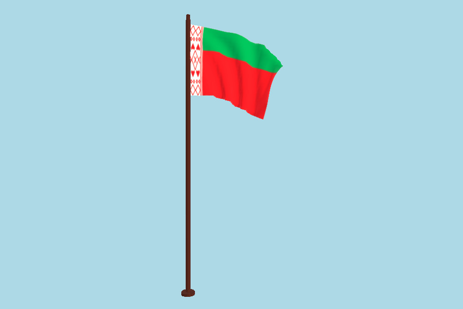Belarus Flag Animated FBX Free Download 3d model