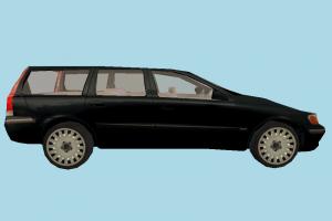 Black Car Low-poly car, truck, vehicle, transport, carriage, volvo, black, low-poly