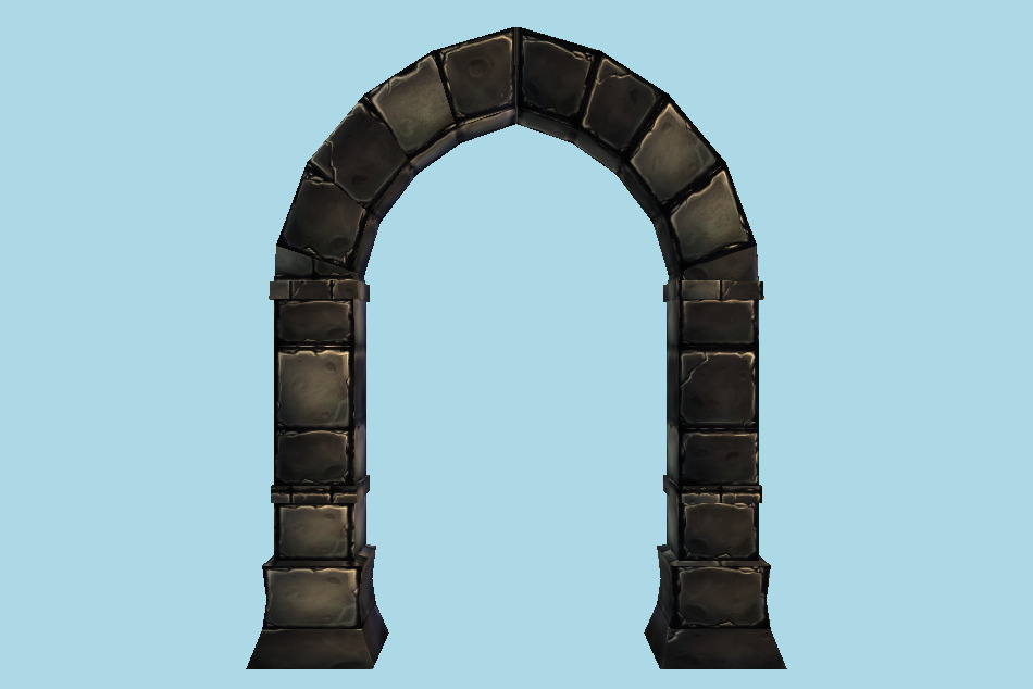 Low-Poly Dungeon Gate Entry 3d model