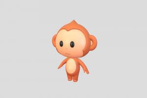 Character078 Monkey monkey, toon, little, baby, kid, toy, chimpanzee, mascot, ape, zoo, jungle, character, cartoon, animal