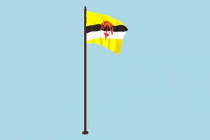 Brunei Flag Animated flag, animated, fbx, free