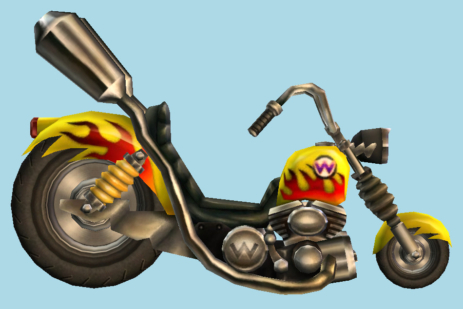 Super Smash Bros - Brawl Wario Effects - Wario Motorcycle 3d model