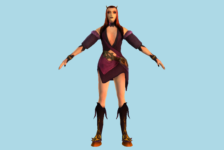RPG Character Armored Succub Women Elf 3d model