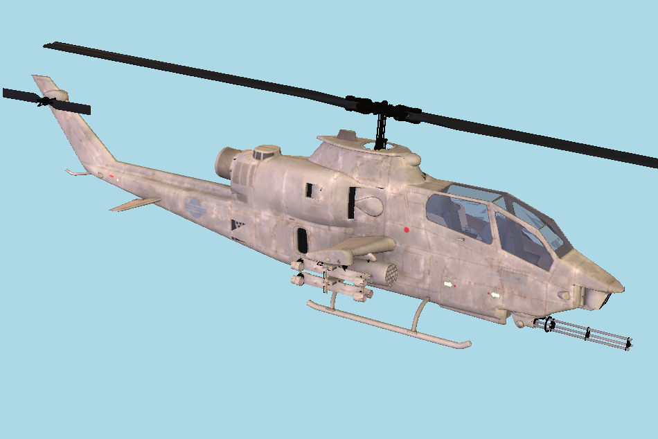 Cobra Gunship Helicopter 3d model