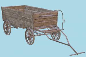 Farm Cart B cart, farm, carriage, gameready