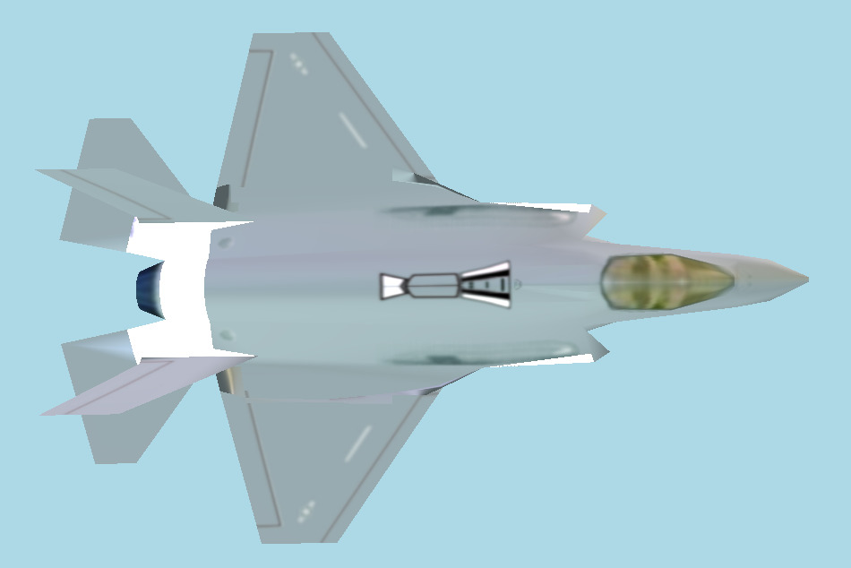 Single-engine stealth multirole fighter jet 3d model