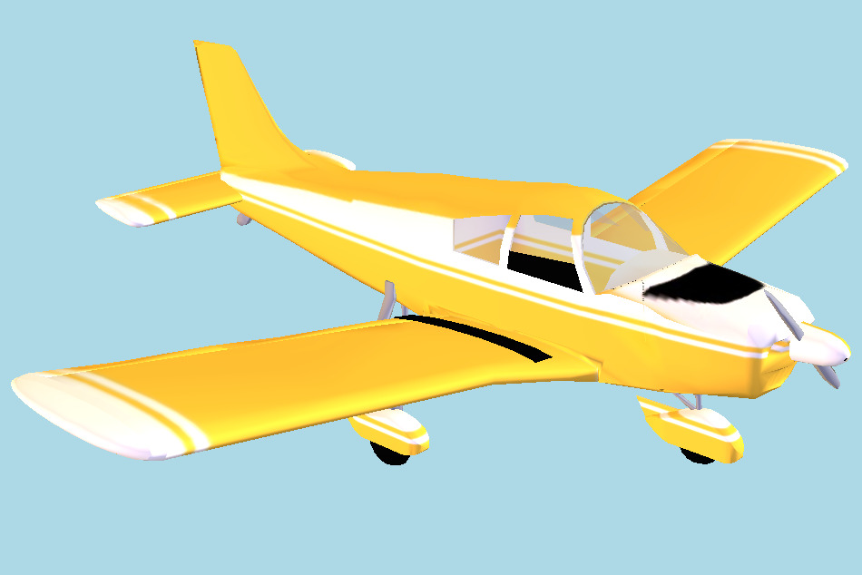 Piper PA-28 Cherokee Light Aircraft 3d model